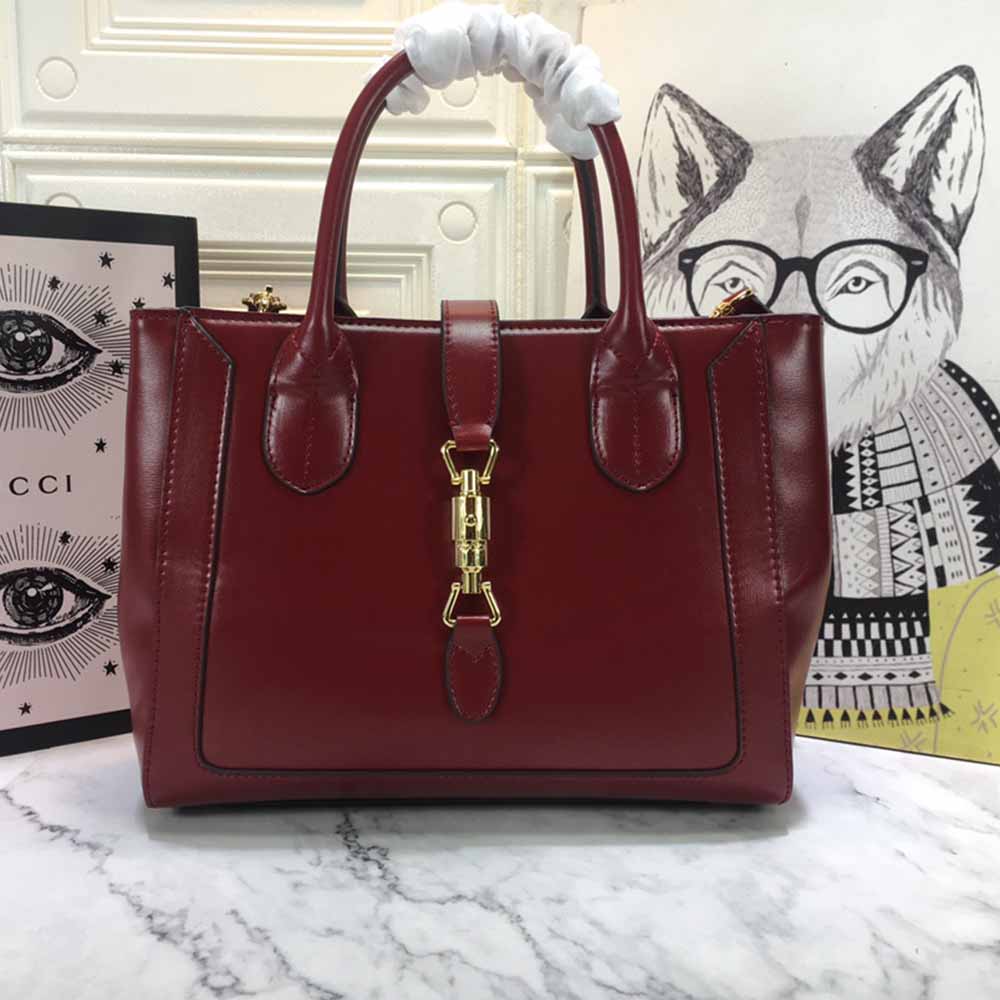 Replica Gucci Jackie 1961 Large Tote Bag 649015 Red/Black/Grey