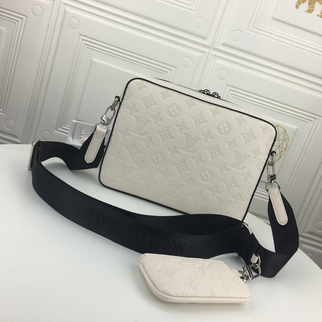 Replica Louis Vuitton Trio Messenger Embossed M69443 White/Black