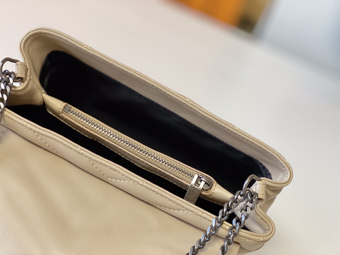 Replica Ysl Loulou Small Bag In Matelasse  Y  Leather- Black/Beige/Red