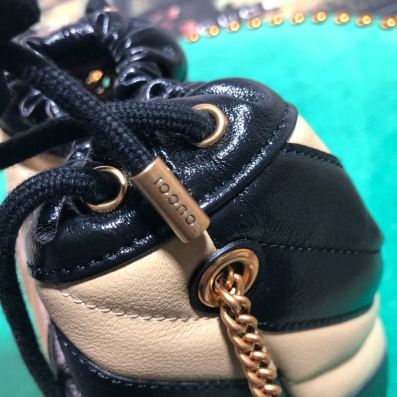 Replica Gucci Gg Marmont Mini Bucket Bag 575163 Beige/Black