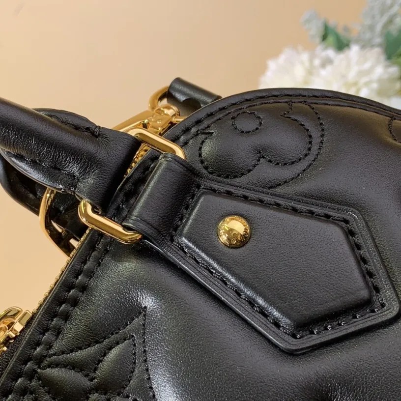 Replica Louis Vuitton Quilted and embroidered smooth calf leather Alma BB M59793