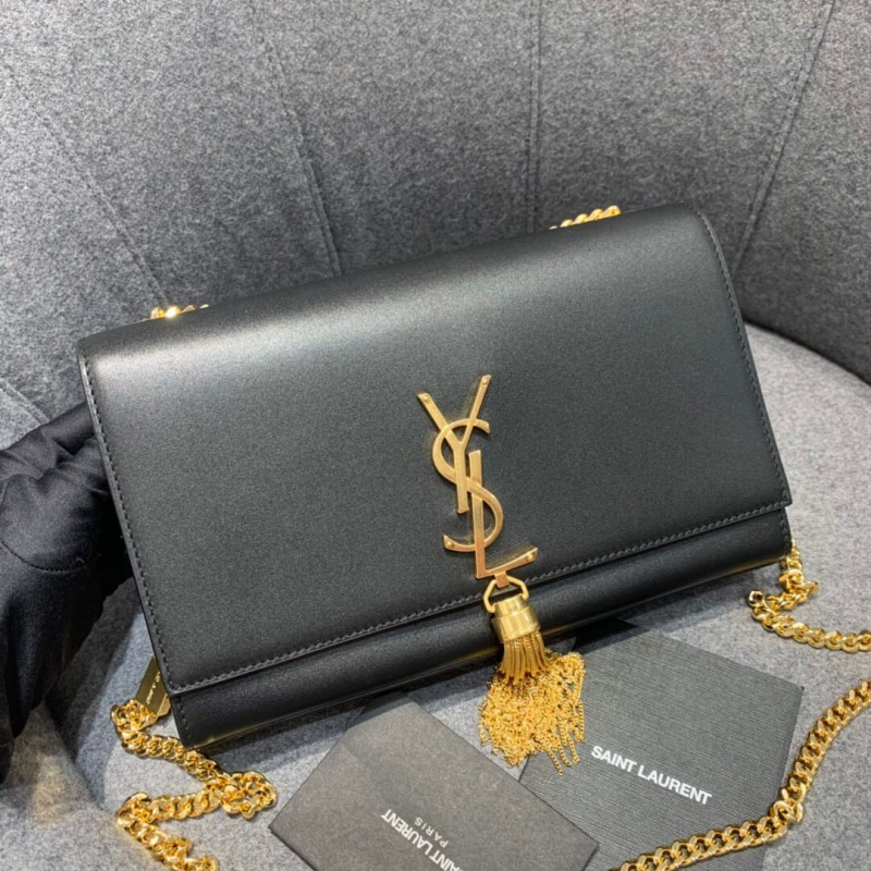 Replica Saint Laurent Smooth Calfskin Medium Classic Monogram Kate Tassel Satchel 354119