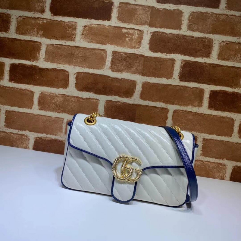 Replica Gucci Gg Marmont Small Shoulder Bag 443497 White
