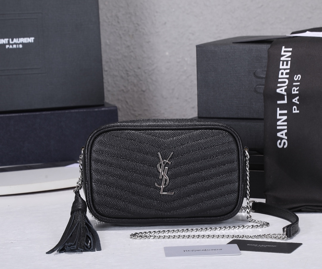 Replica Ysl Lou Mini Bag Black/Silver Hardware