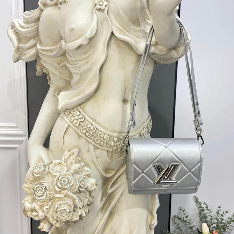 Replica Louis Vuitton Sheepskin Leather Twist Pm M59031 Argent