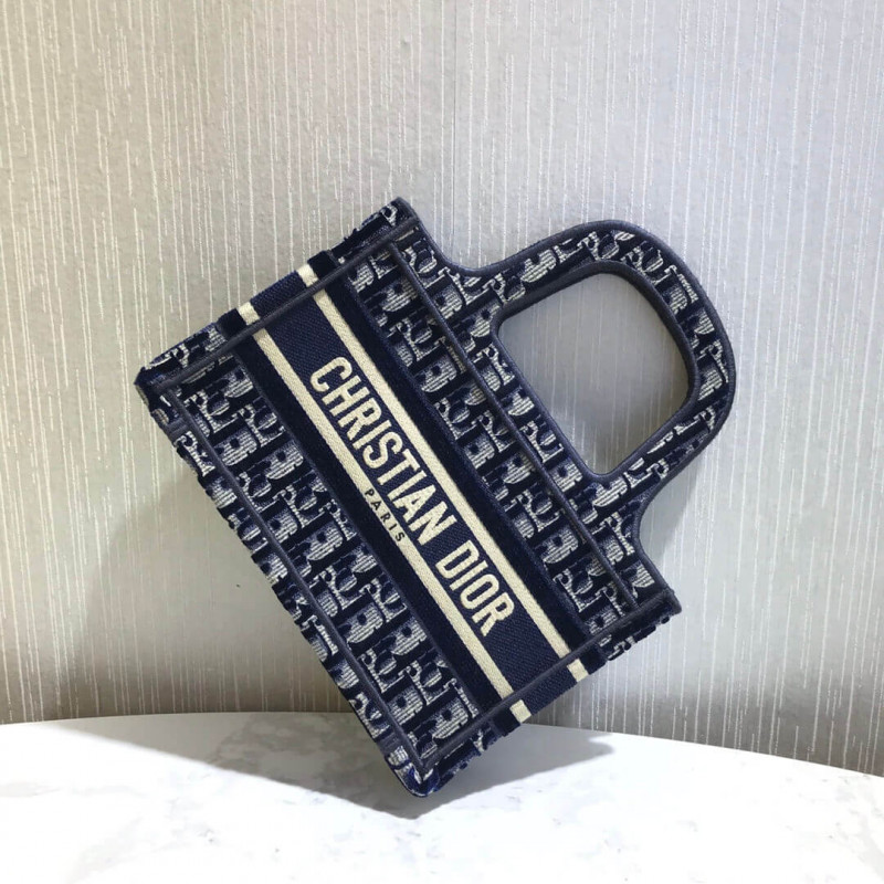 Replica Dior Oblique Embroidered Velvet Mini Book Tote S5475Z