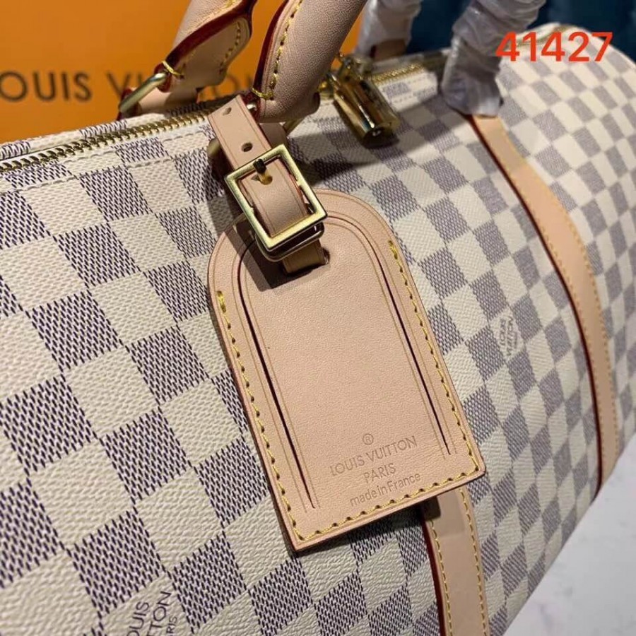 Replica Louis Vuitton Damier Azur Keepall Bandouliere 50 N41427
