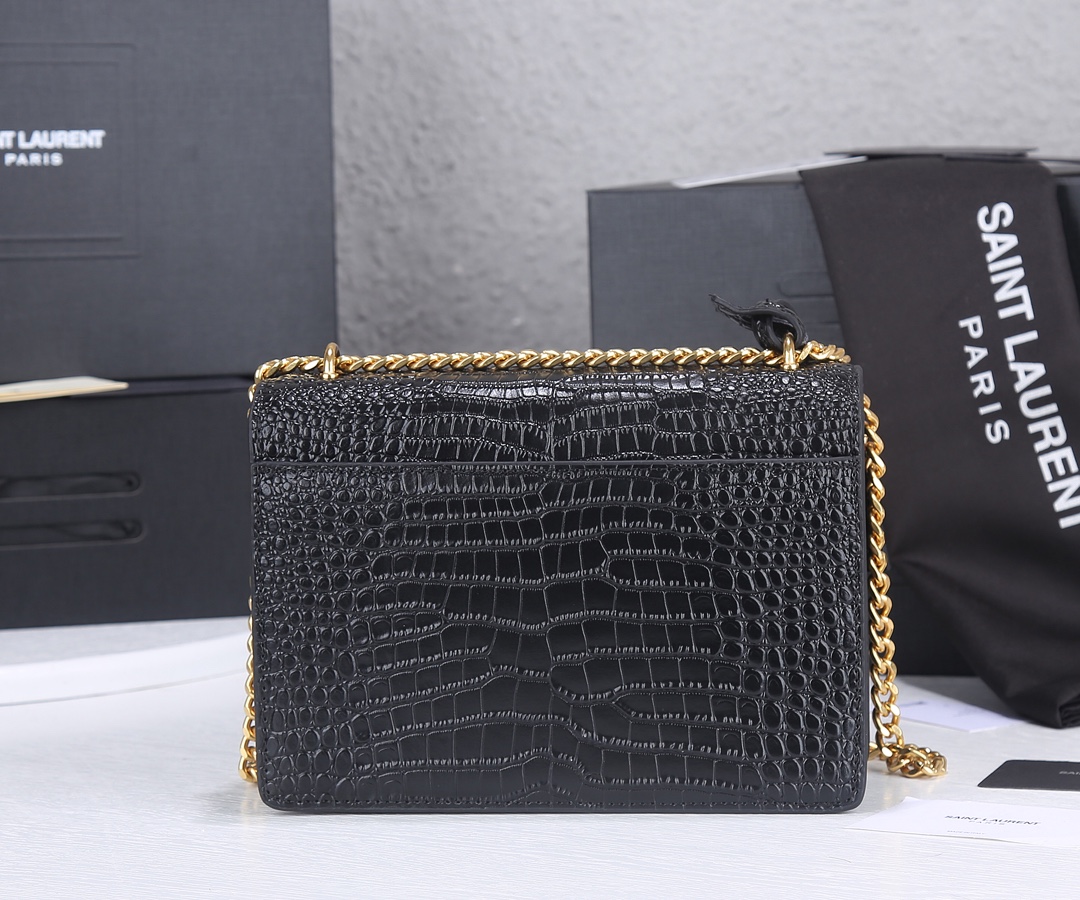 Replica Ysl Sunset Medium In Crocodile Embossed Shiny Leather 1737