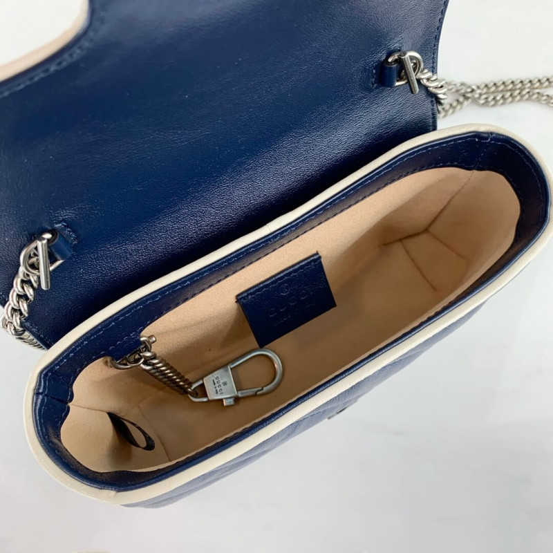 Replica Gucci Gg Marmont Super Mini Bag 574969 Blue