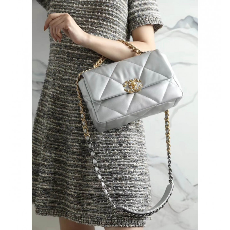 Replica Chanel 19 Flap Bag As1160 Silver