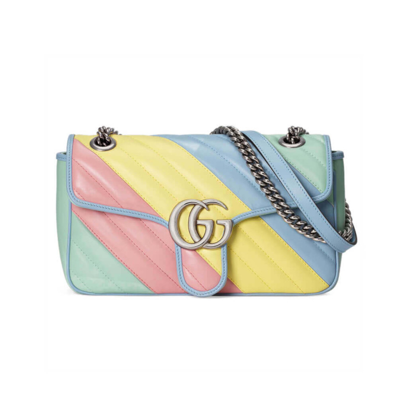 Replica Gucci Gg Marmont Small Shoulder Bag In Pastel And Rainbow 443497