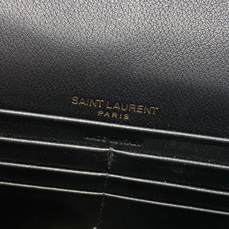 Replica Ysl Saint Laurent Kate Chain Wallet With Tassel In Crocodile Embossed Leather 452159