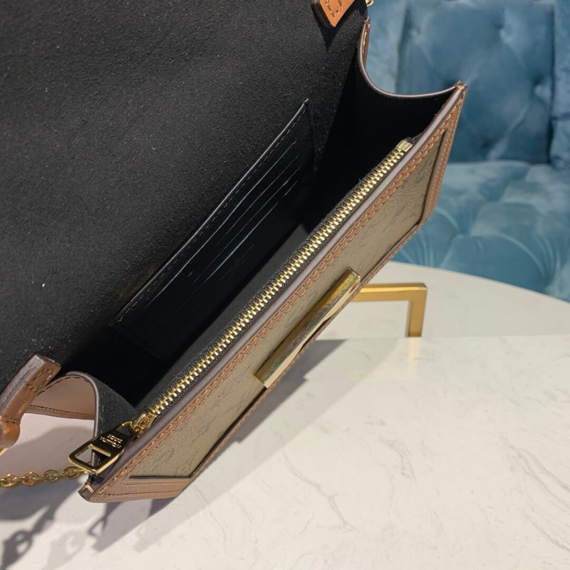 Replica Louis Vuitton Monogram Reverse Canvas Dauphine Chain Wallet M68746