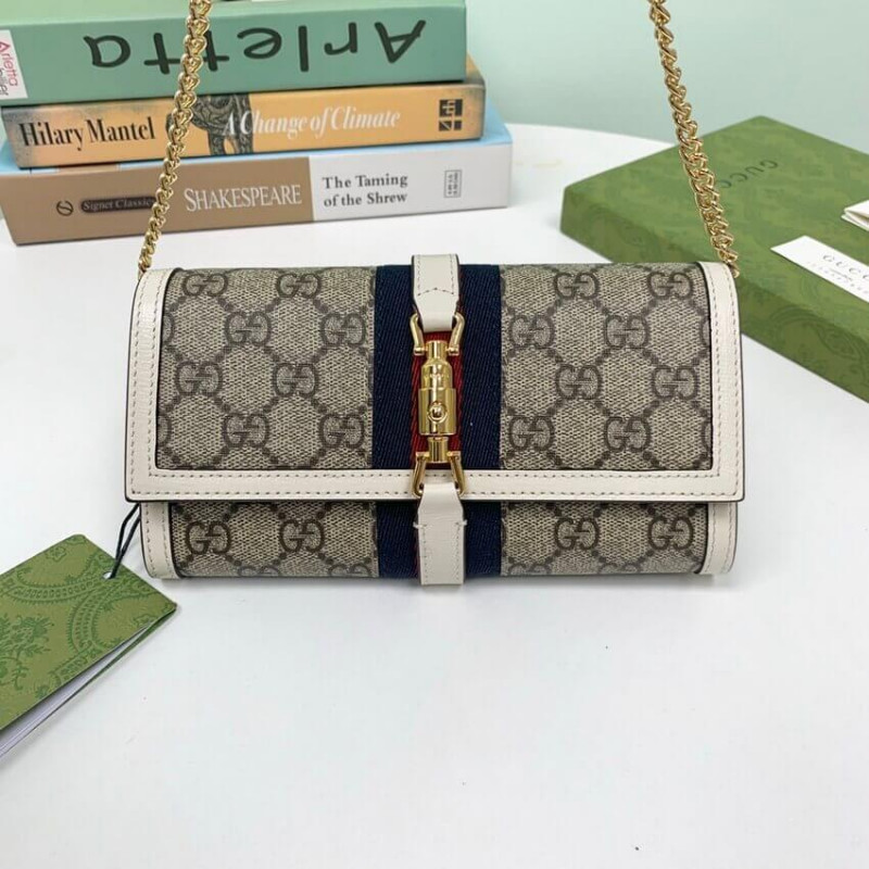 Replica Gucci Jackie 1961 Chain Wallet 652681 White