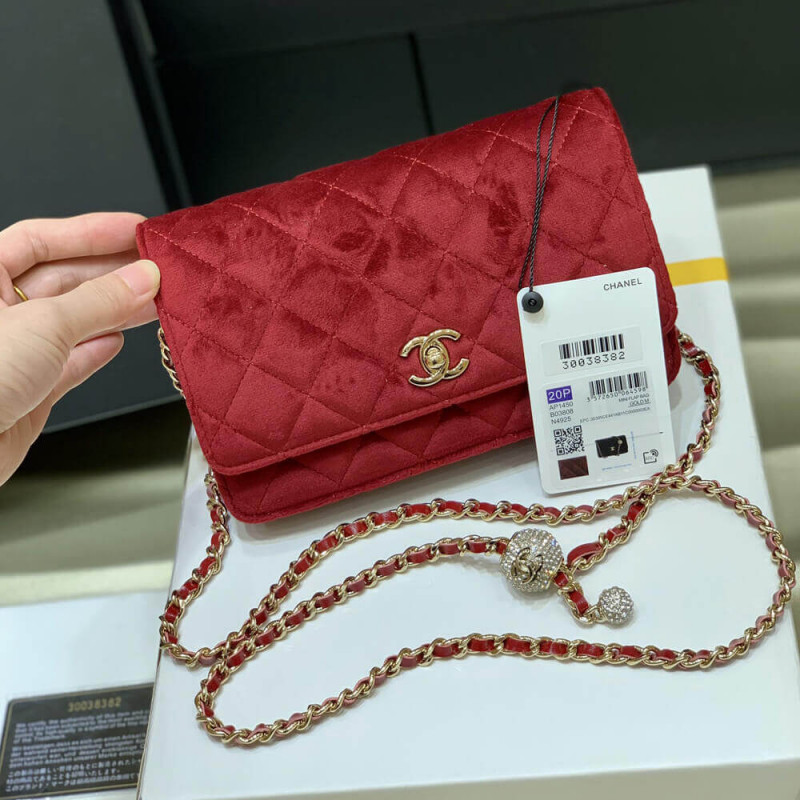 Replica Chanel Woc With Cc Details On Strap Ap1450 In Velvet