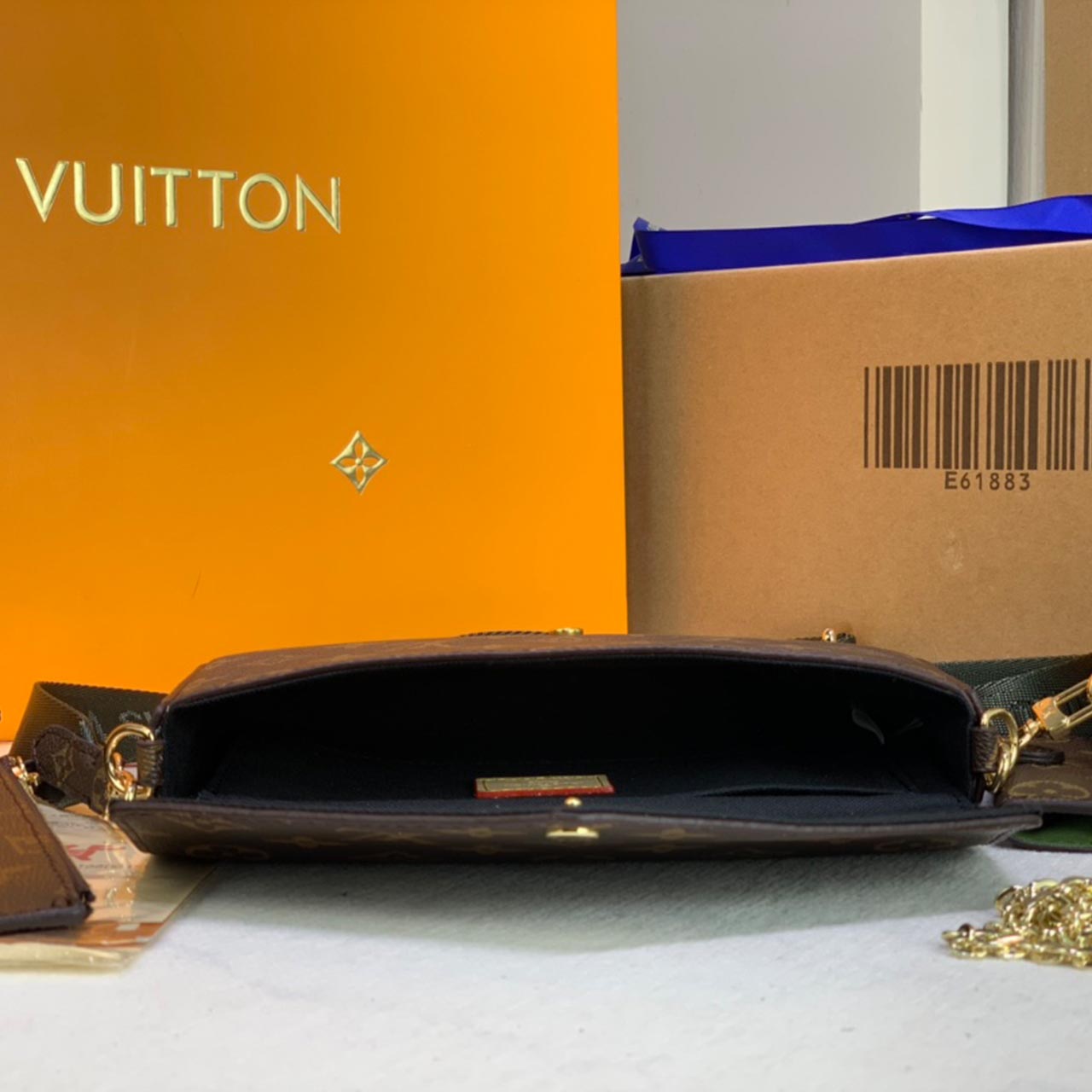 Replica Louis Vuitton Felicie Strap   Go M80091 Green/Pink