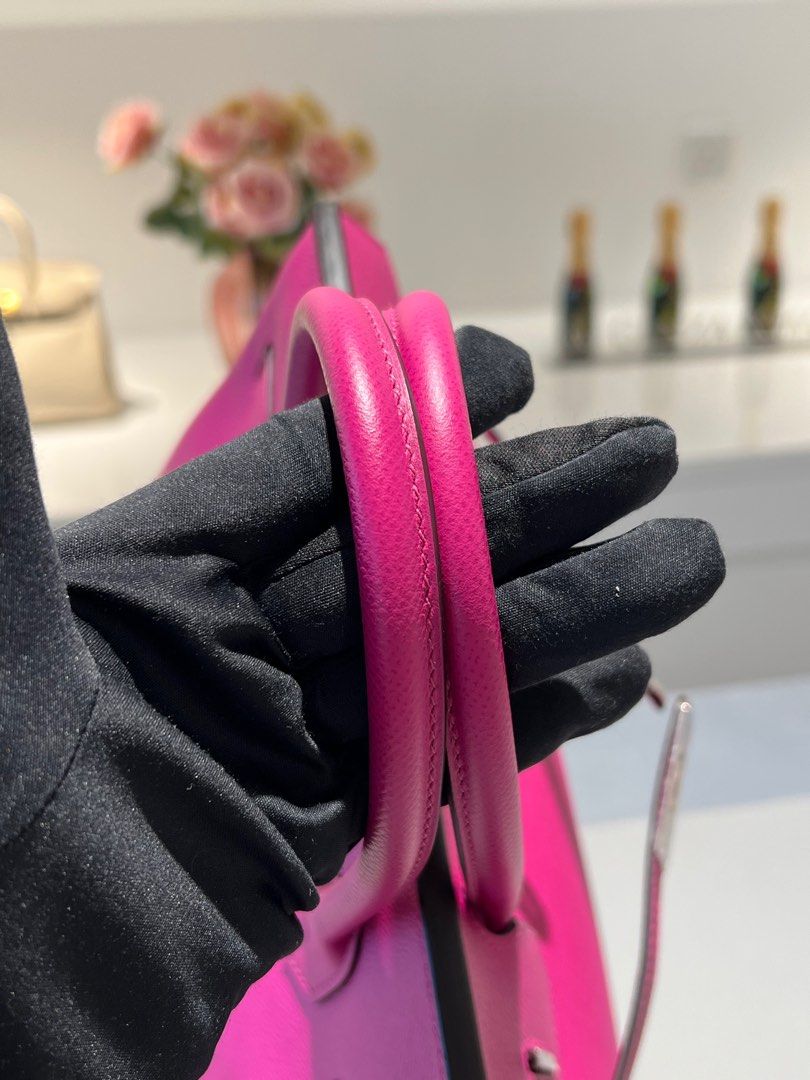 HERMES BIRKIN 30 Togo leather Rose purple A Engraving Hand bag 600030105 HERMES BIRKIN 30 Togo