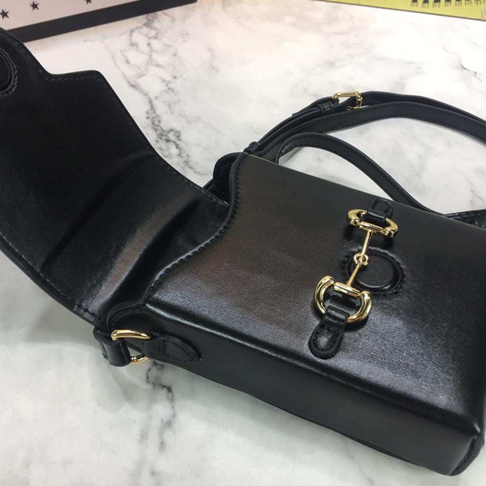 Replica Gucci Horsebit 1955 Mini Bag 625615 Blk/Red/Brown