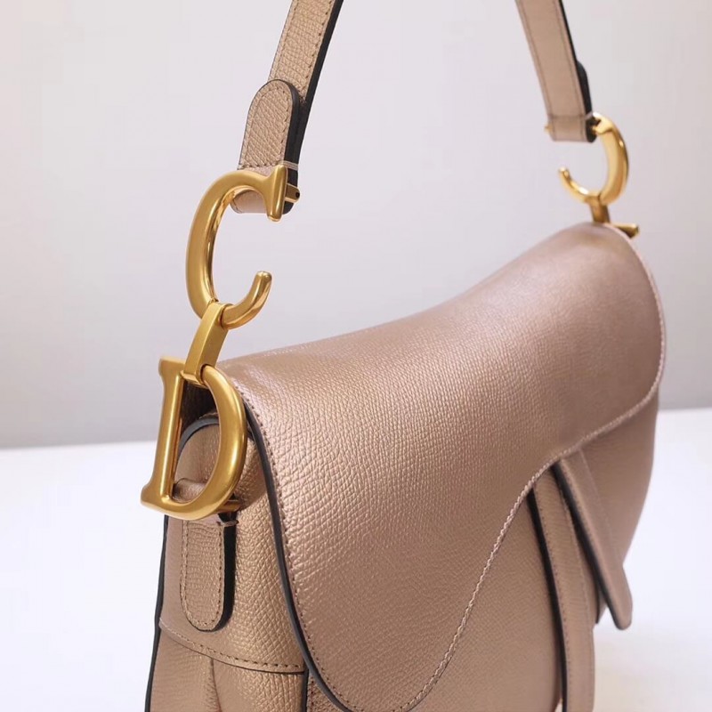 Replica Christian Dior Grained Calfskin Saddle Bag M0446