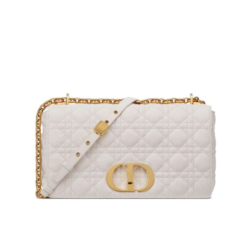 Replica Dior Large Caro Bag Black Supple Cannage Calfskin M9243