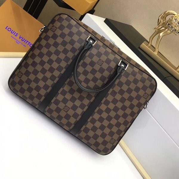 Replica Louis Vuitton Porte-Documents Voyage Pm N41466 Brown Plaid
