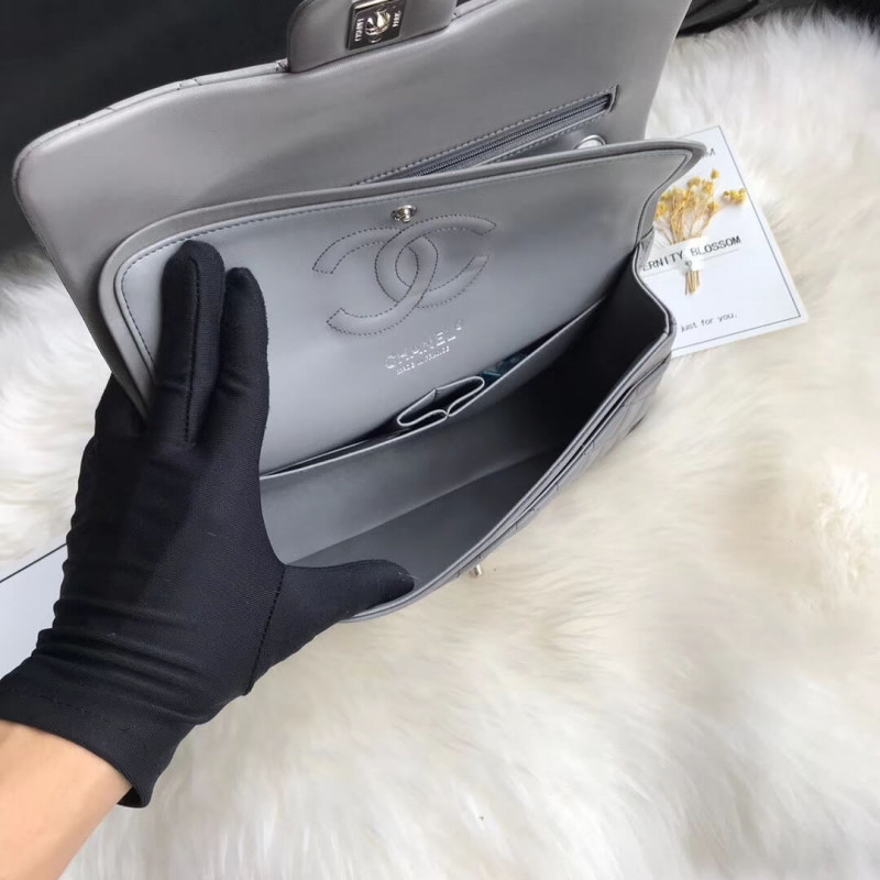 Replica Chanel 1112 Grey Medium Size 2.55 Lambskin Leather Flap Bag