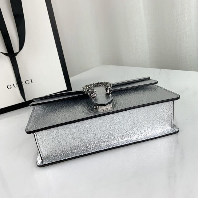 Replica Gucci Dionysus Small Shoulder Bag In Silver Lame Leather 499623
