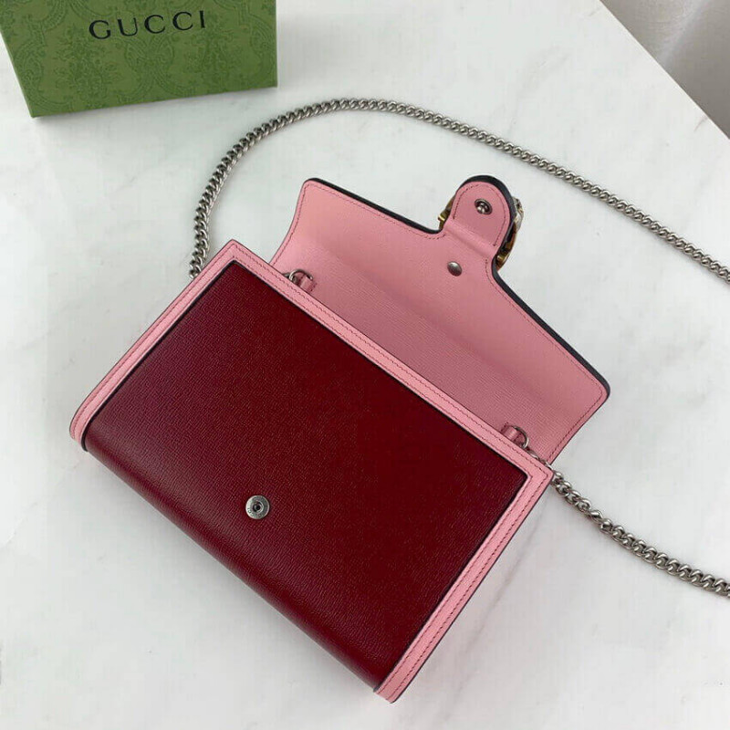 Replica Gucci Dionysus Mini Chain Bag In Red And Pink Leather 401231
