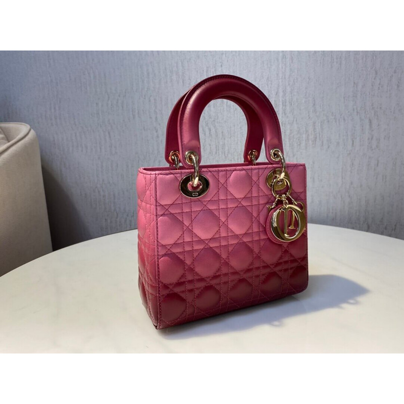 Replica Lady Dior My Abcdior Bag In Strawberry Pink Gradient Cannage Lambskin M0538