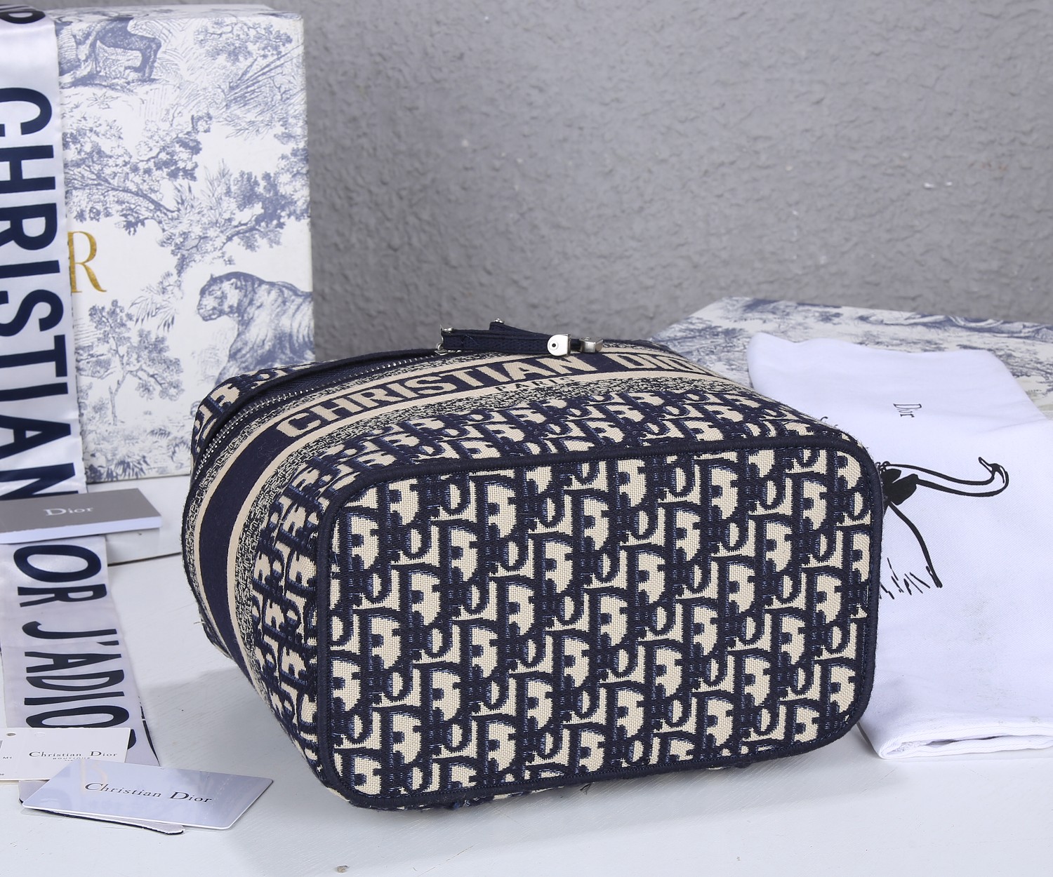 Replica Dior Travel Vanity Case Navy/Gray