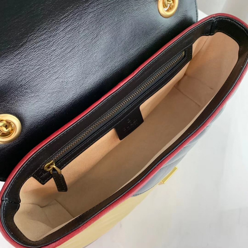 Replica Gucci Gg Marmont Small Shoulder Bag 443497 Beige/Black