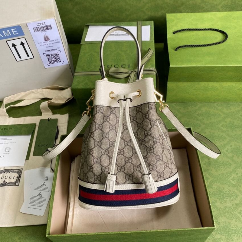 Replica Gucci Ophidia Small Gg Bucket Bag 550621 White