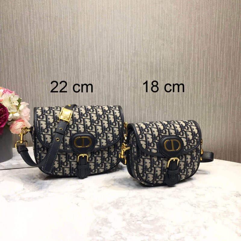 Replica Christian Dior Small Dior Bobby Bag In Blue Dior Oblique Jacquard M9317