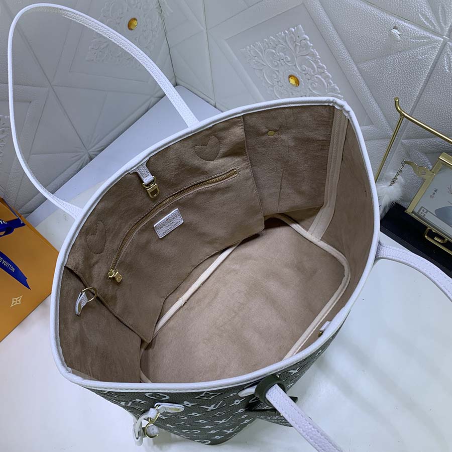 Replica Louis Vuitton Neverfull Mm Tote Bag- Green Beige