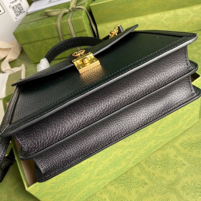 Replica Gucci Ophidia Leather Small Top Handle Bag With Web 651055