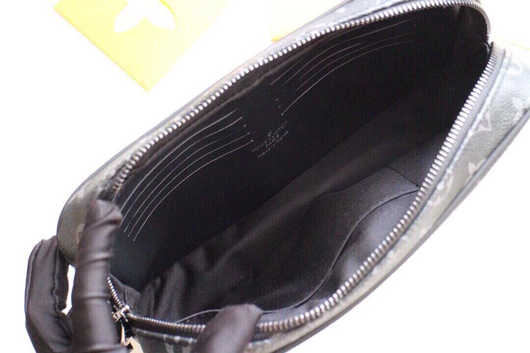 Replica Louis Vuitton Kasai Clutch Black/Brown