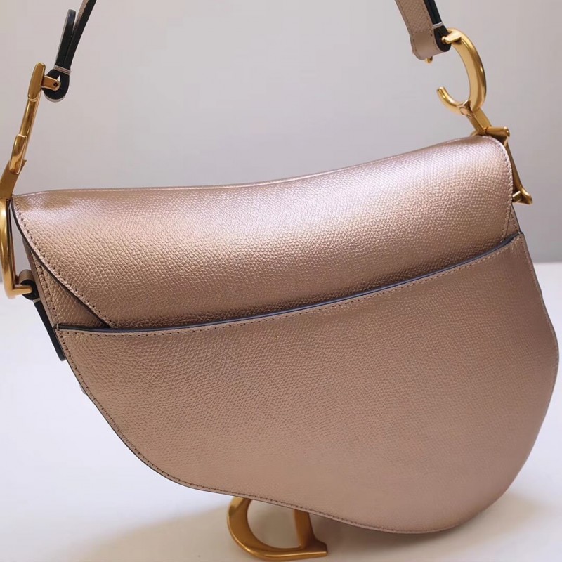 Replica Christian Dior Grained Calfskin Saddle Bag M0446