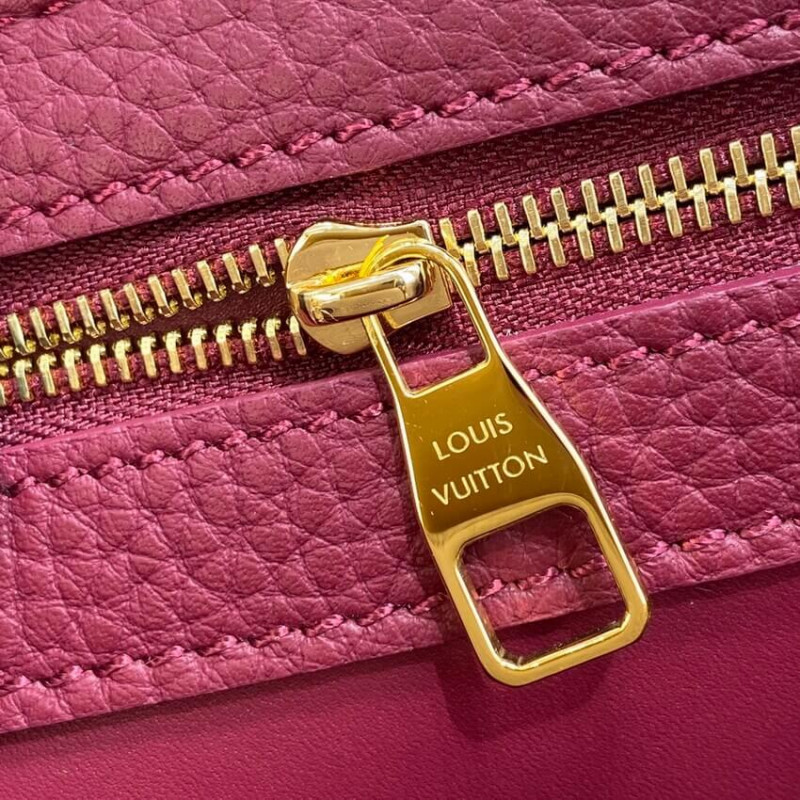 Replica Louis Vuitton Capucines Mm M58610 Eggshell/Lie De Vin Red