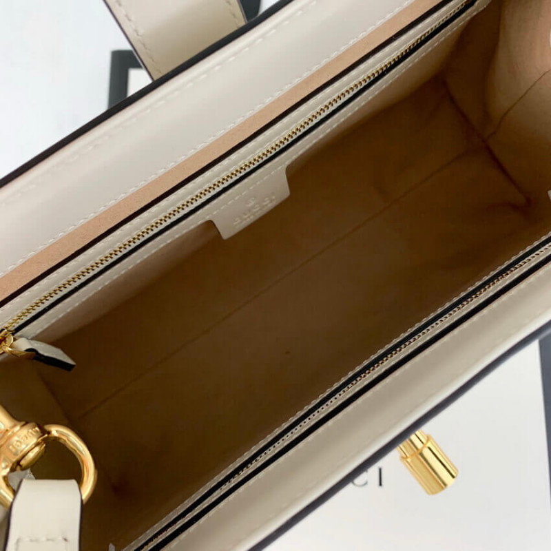 Replica Gucci Jackie 1961 Medium Tote Bag In White Leather 649016