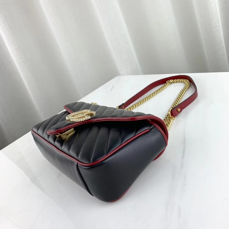 Replica Gucci Gg Marmont Small Shoulder Bag 443497 Black
