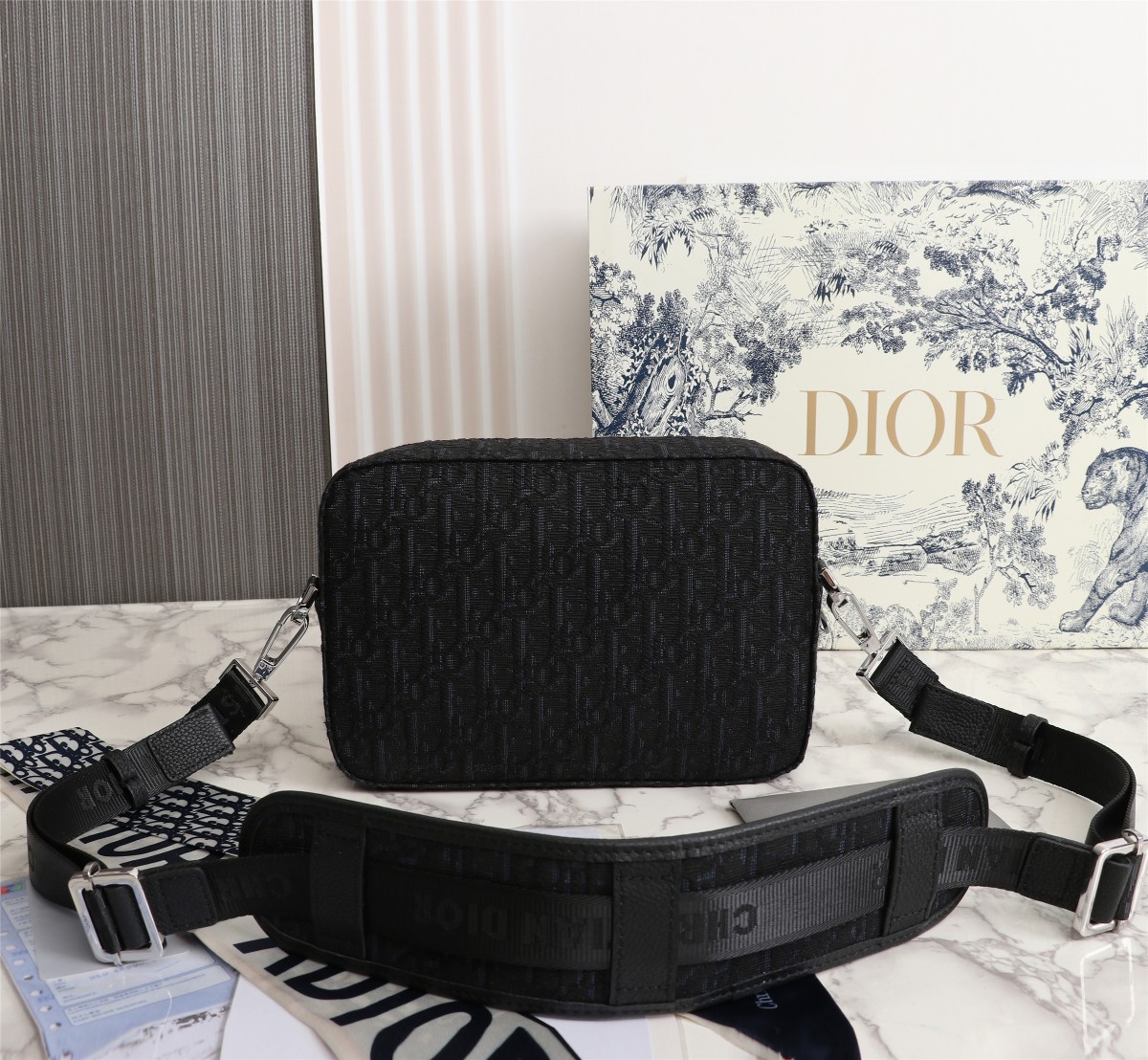 Replica Dior Safari Messenger Bag Black/Beige