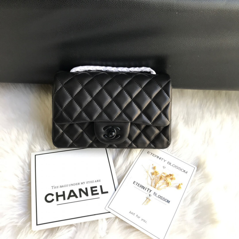 Replica Chanel Lambskin 20Cm Classic Flap Bag 1116 Black