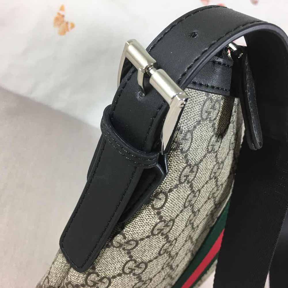 Replica Gucci Shoulder Crossbody Bag Black/Grey 387111