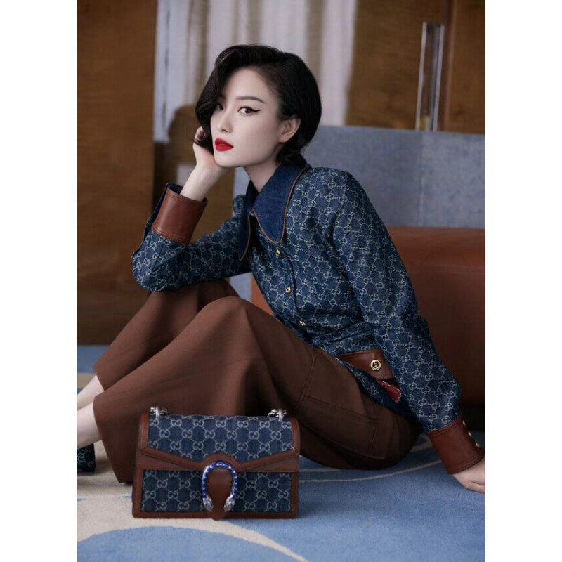 Replica Gucci Denim Small Dionysus Shoulder Bag 400249