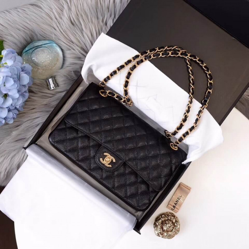 Replica Chanel Caviar Calfskin Classic Flap Bag A01112 Black