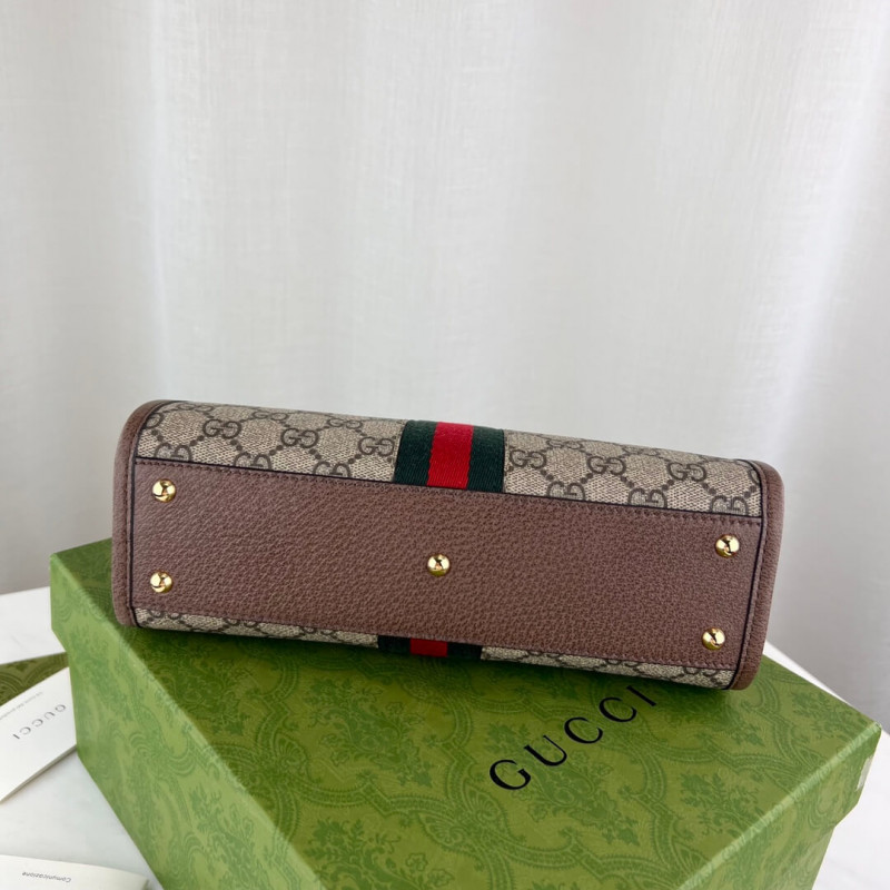 Replica Gucci Ophidia Small Tote With Web 693724 Brown