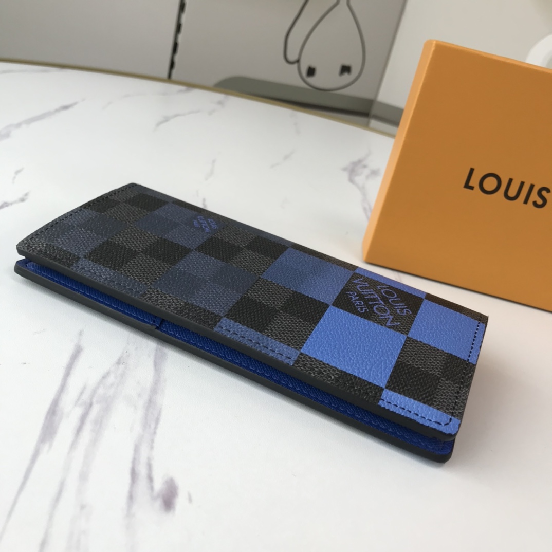 Replica Louis Vuitton Brazza Wallet N40415 White/Blue/Orange
