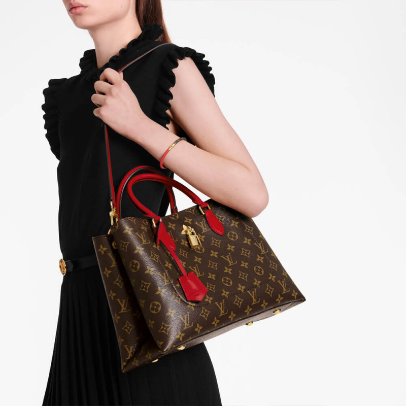Replica Louis Vuitton Monogram Canvas Flower Tote M43553 Red