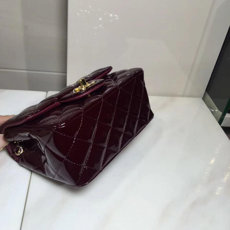 Replica Chanel Pantent Leather 17Cm Classic Flap Bag 1115