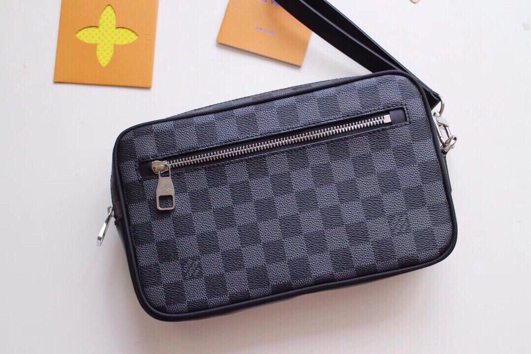 Replica Louis Vuitton Kasai Clutch Black/Brown